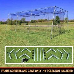 Cimarron Batting Cages #24 Cage Net With 1.5-Inch DIY Frame Corner Kit