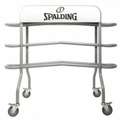 Spalding 18-Ball Capacity Steel Official On-Court Ball Truck With Angled Rails Basketball Equipment