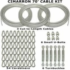 Cable Kit For 70' Batting Cage Installation By Cimarron
