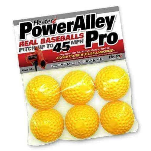 Promo 🎁 Heater PowerAlley Pro Yellow Dimpled Pitching Machine Balls ⚾ Baseball Equipment 😉 3 Heater PowerAlley Pro Yellow Dimpled Pitching Machine Balls Baseball Equipment