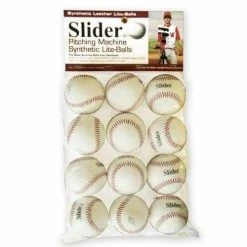 Slider Lite Synthetic Leather Pitching Machine Baseballs By Heater Sports