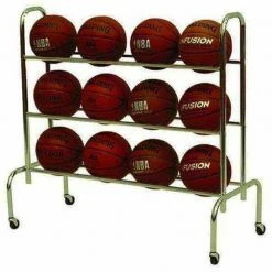 12 Ball Capacity Scholastic Ball Rack By Spalding Basketball Equipment